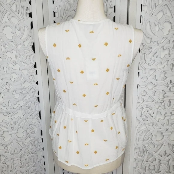 Lucky Brand Women's Embroidered Sleeveless Romantic Top L - Picture 6 of 9